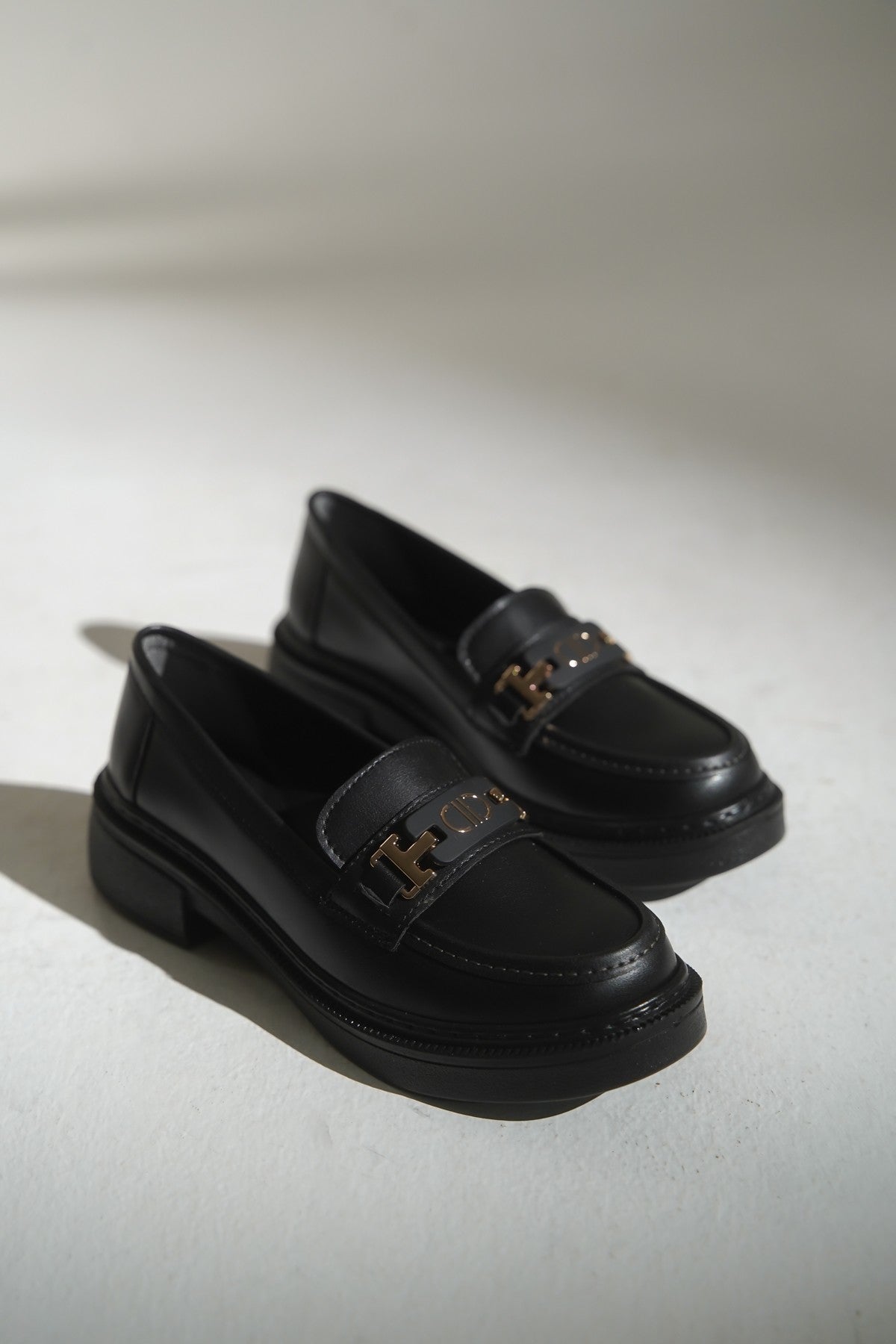 Siyah Kadın Loafer Günlük Rahat Ayakkabı , Okul, Kolej Lise Ayakkabısı Makosen