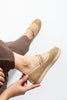 Altın Kadın Hasır Espadril Comfort Yumuşak Taban Ergonomik Rahat
