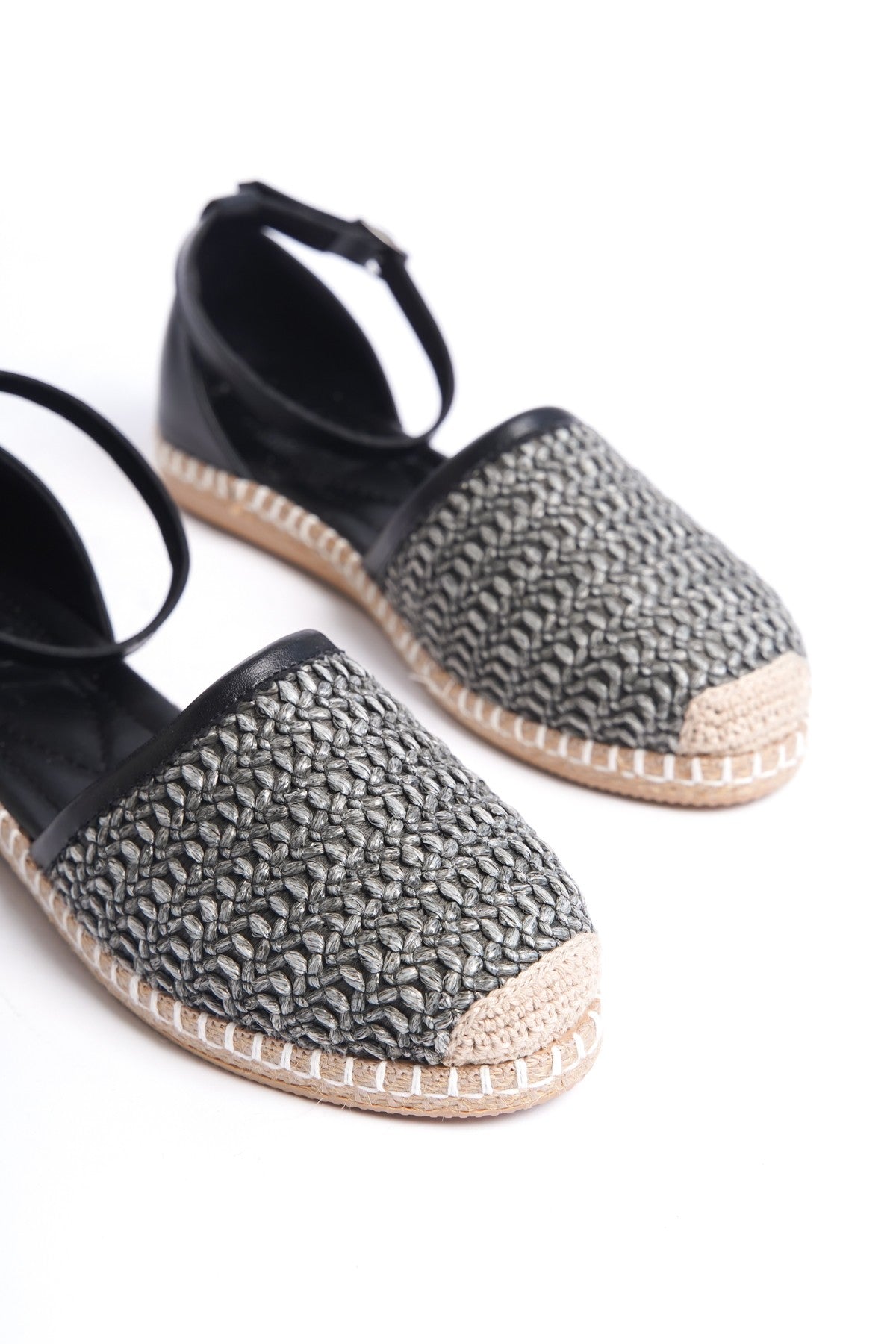 Siyah Kadın Hasır Espadril