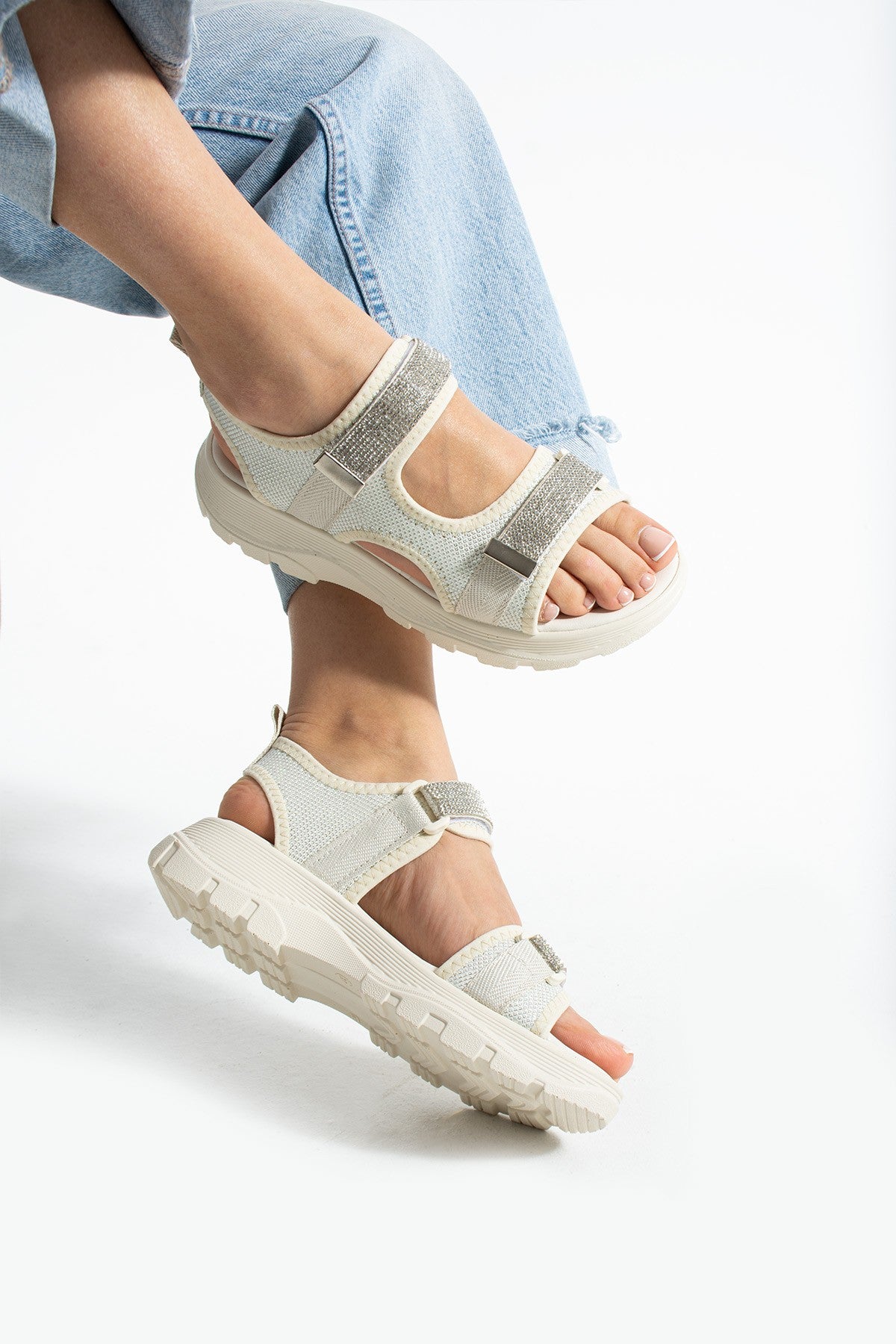 Bej Kadın Rahat Anatomik Comfort Ergonomik Sandalet Outdoor Sandalet