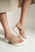 Nude Dolgu Topuk Terlik Rahat Comfort (6cm)