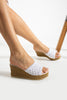 Beyaz Dolgu Topuk Terlik Rahat Comfort (8cm)