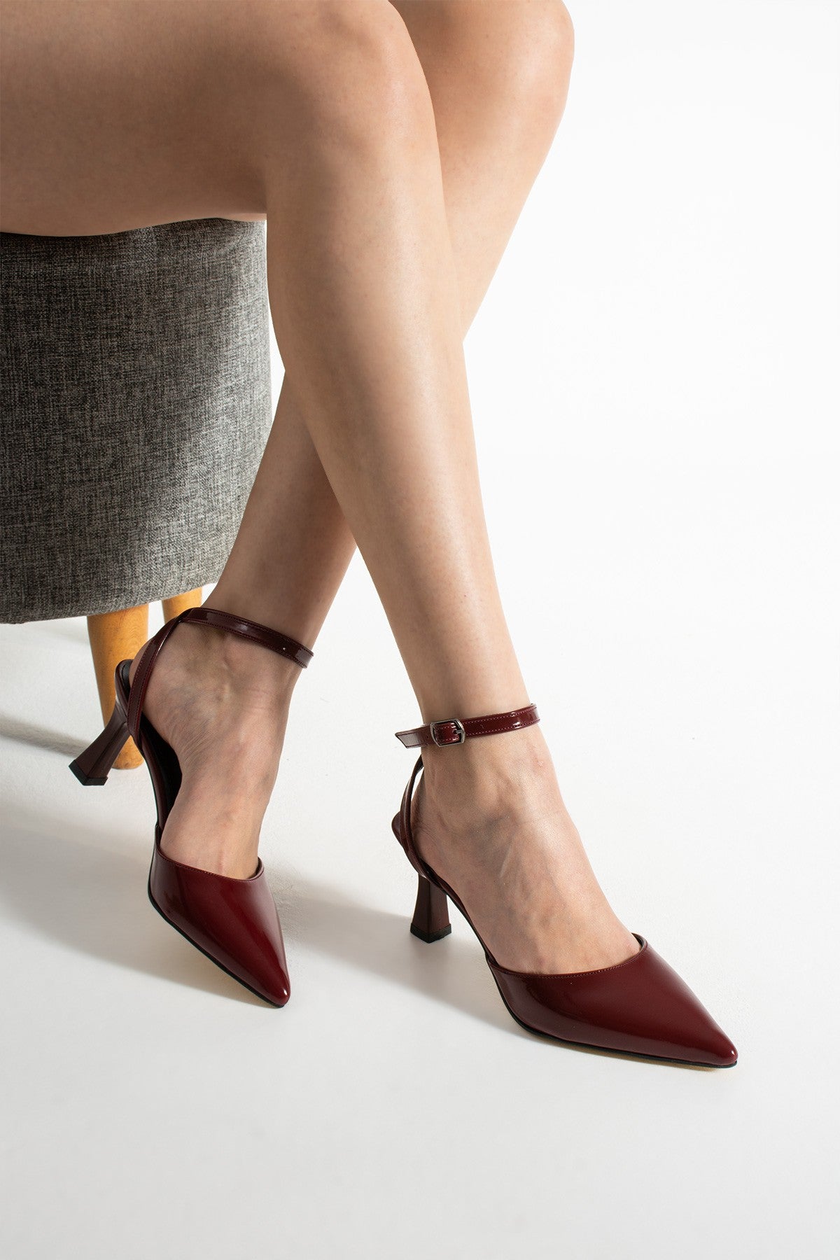 Bordo Kadın Topuklu Ayakkabı (8cm)