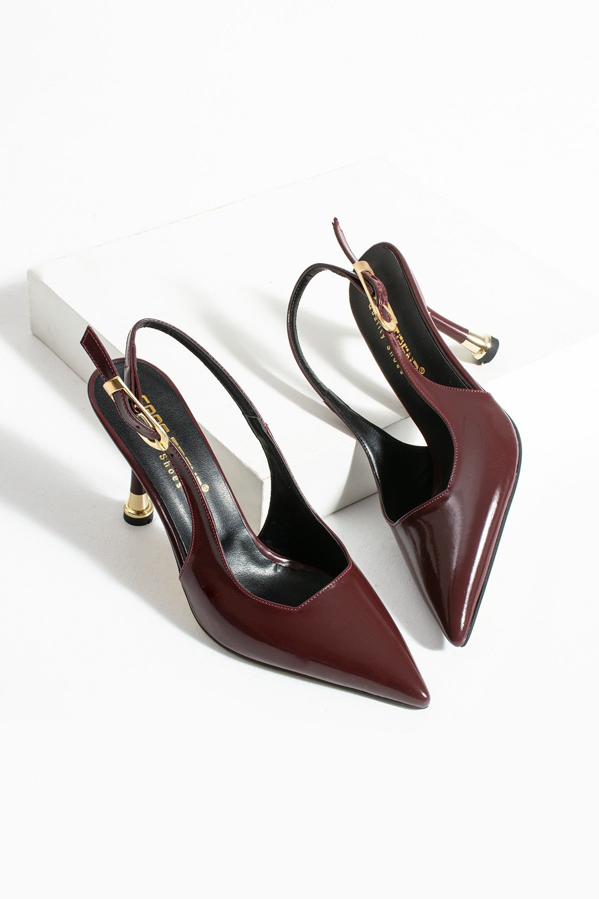 Bordo Kadın Topuklu Ayakkabı (8cm)