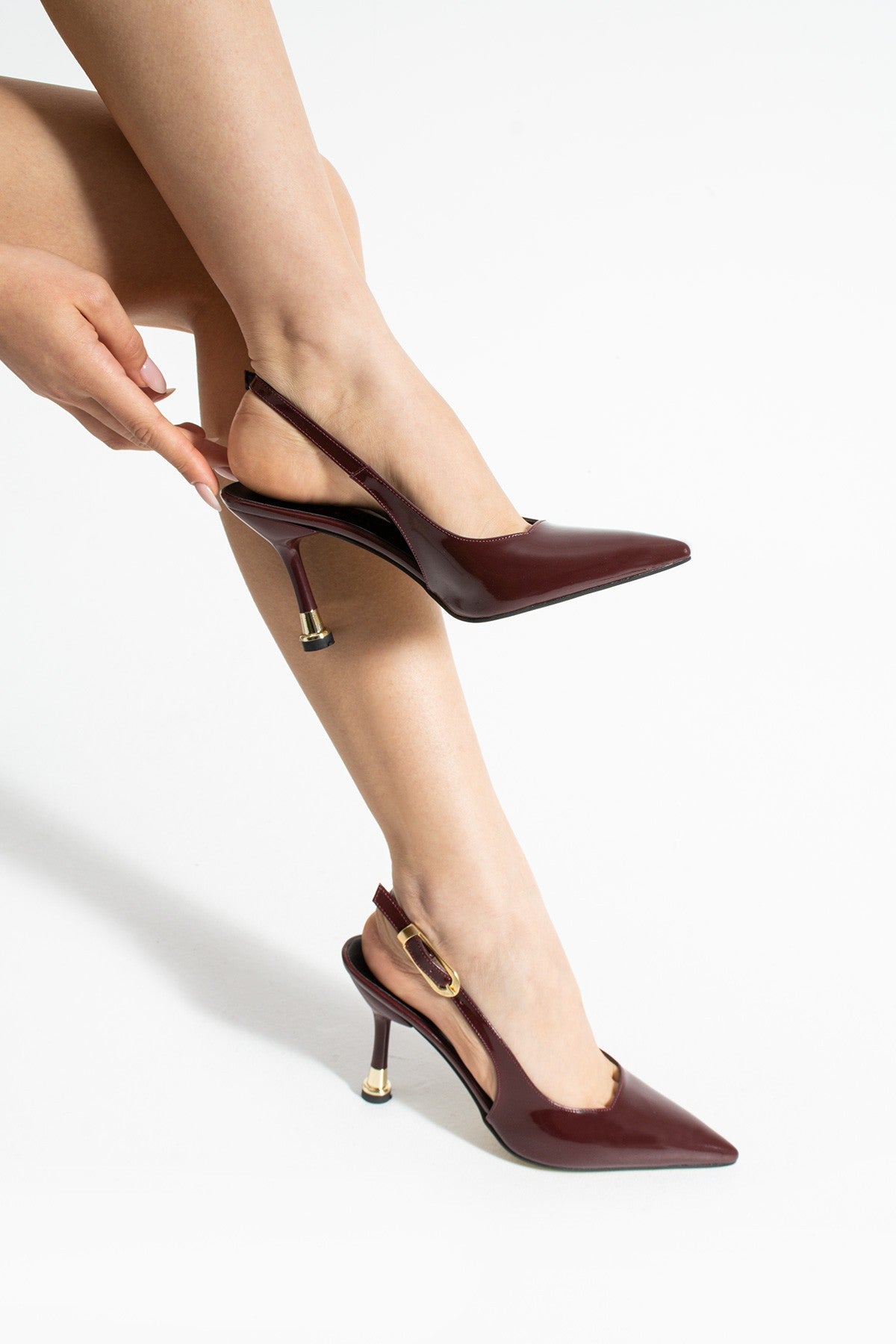 Bordo Kadın Topuklu Ayakkabı (8cm)