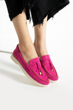 Fuşya Kadın Günlük Loafer Ayakkabı Rahat ve Ergonomik (Kalıp Küçük)