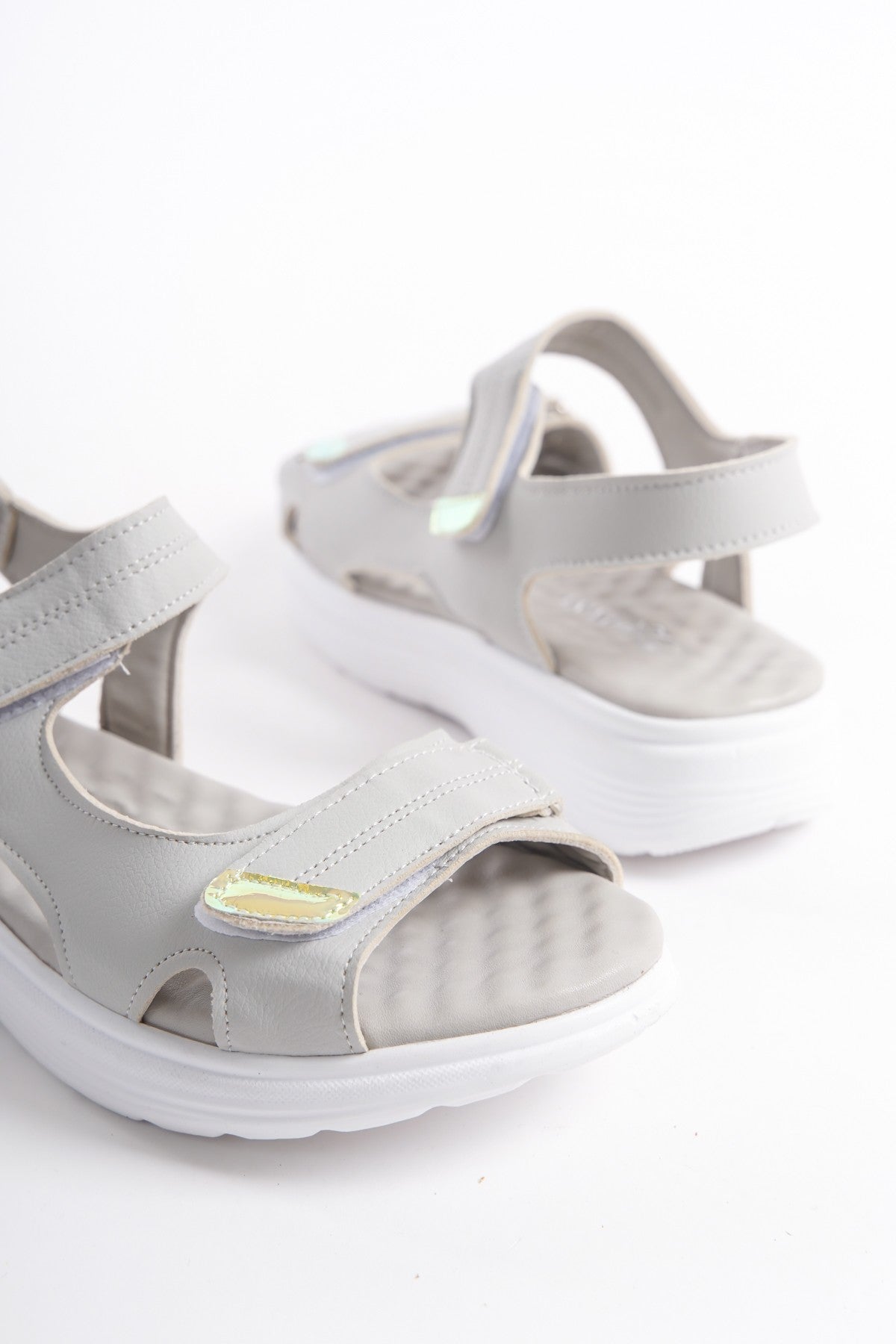 Gri Kadın Rahat Anatomik Comfort Ergonomik Sandalet