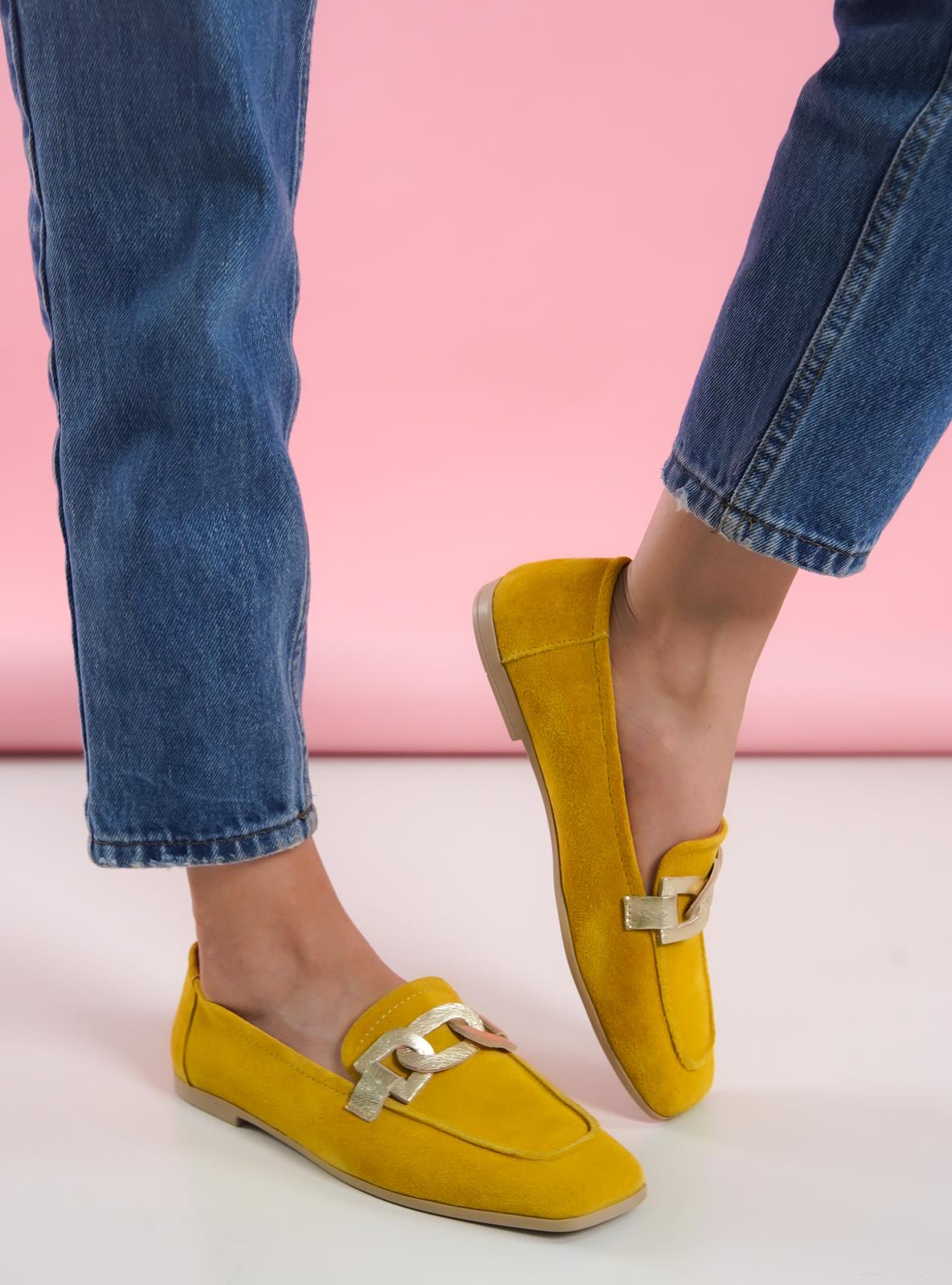 Hakiki Deri Loafer - Sarı