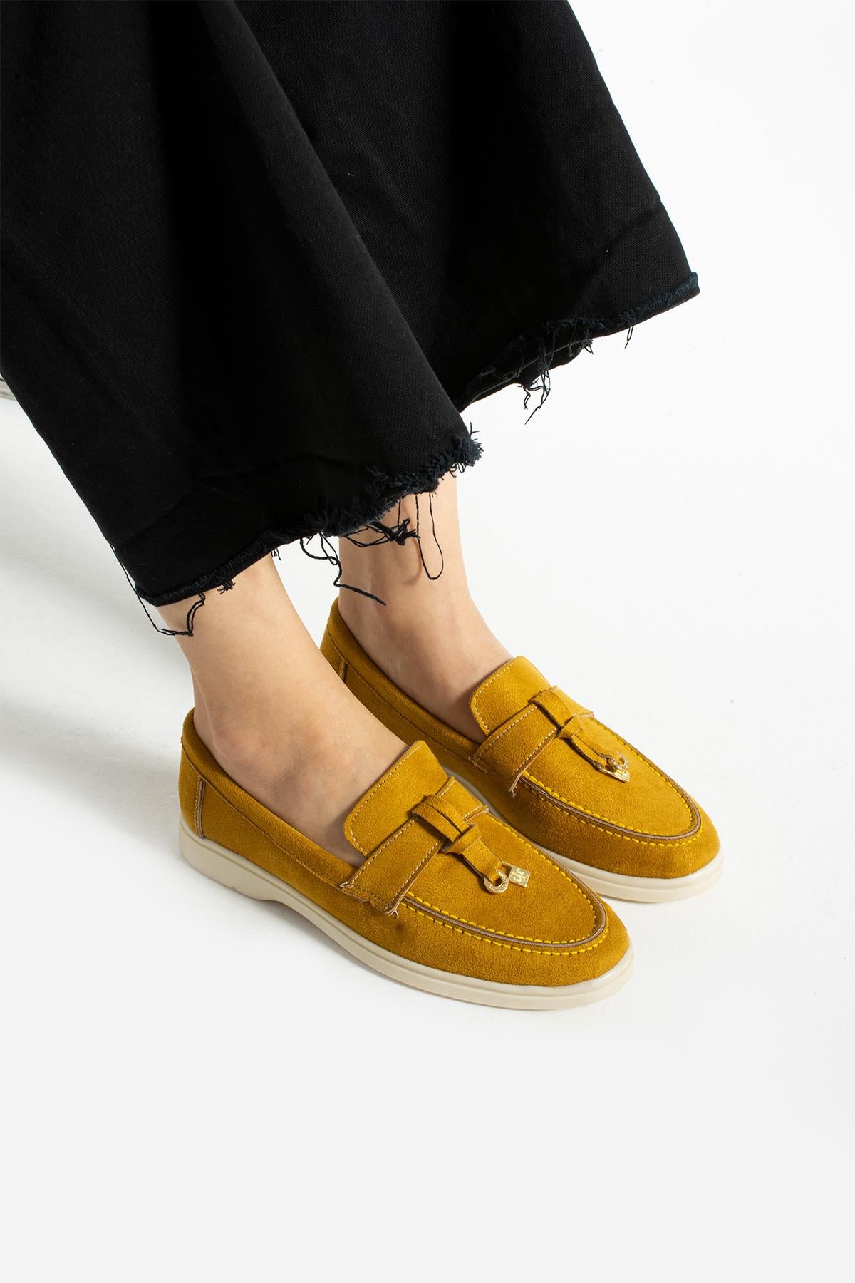 Hardal Kadın Günlük Loafer Ayakkabı Rahat ve Ergonomik (Kalıp Küçük)