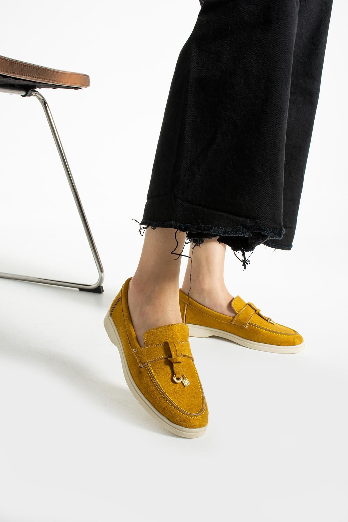 Hardal Kadın Günlük Loafer Ayakkabı Rahat ve Ergonomik (Kalıp Küçük)