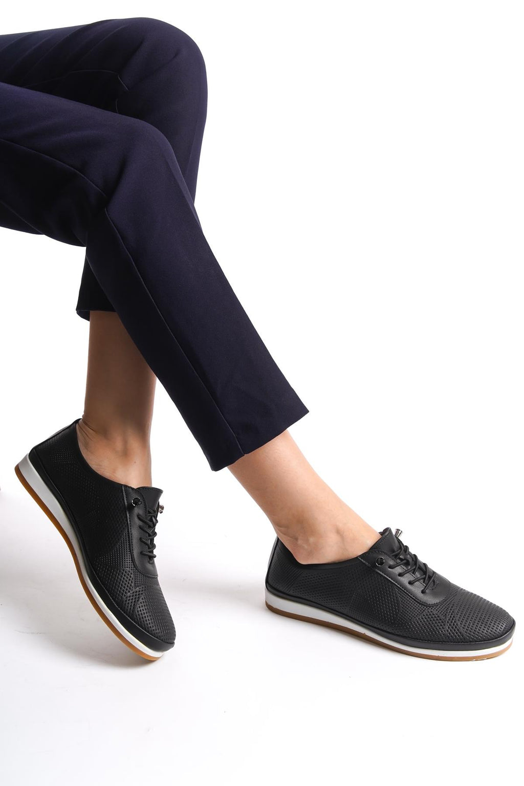 Kadın Bağcıklı Deri Günlük Ayakkabı Rahat Ergonomik