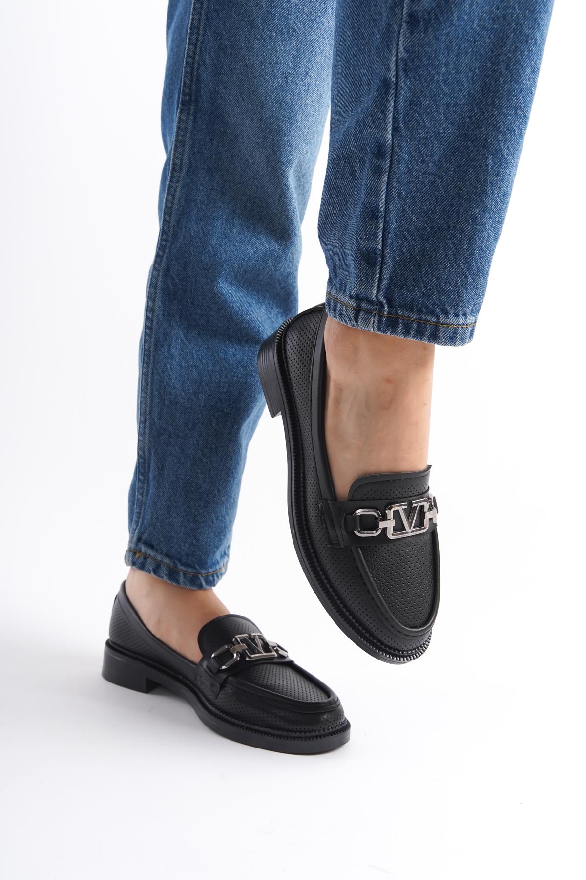 Kadın Günlük Loafer V Toka Makosen Ayakkabı
