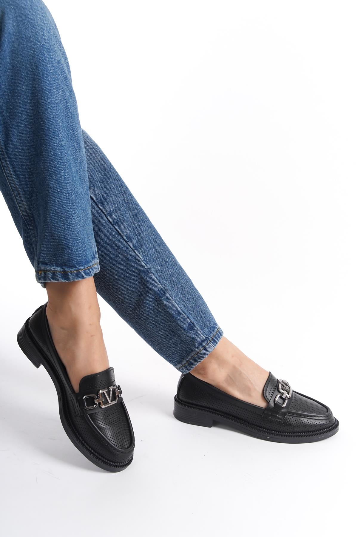 Kadın Günlük Loafer V Toka Makosen Ayakkabı