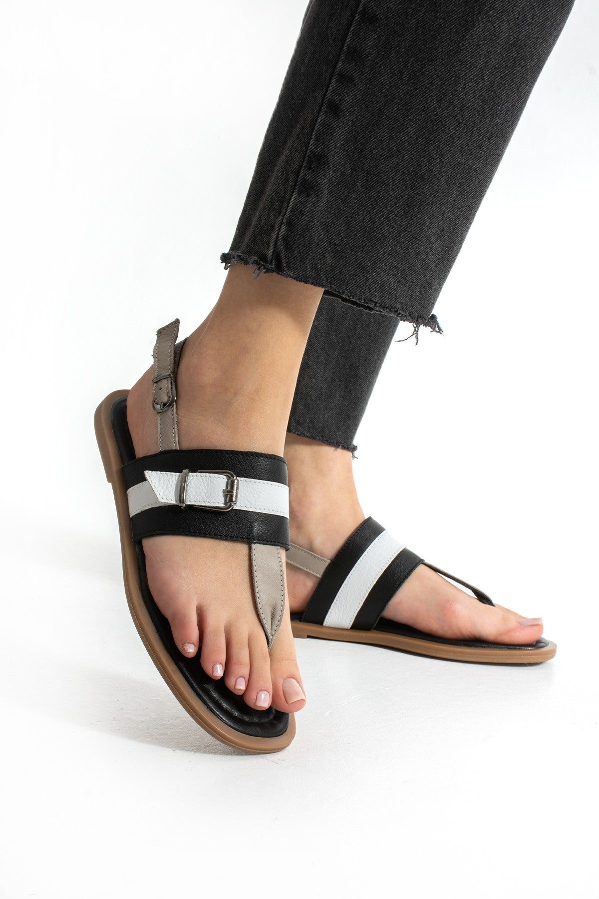 Kadın Hakiki Deri Bodrum Sandalet Gerçek Deri 1.Kalite Plaj Günlük Ergonomik Bodrum Sandalet