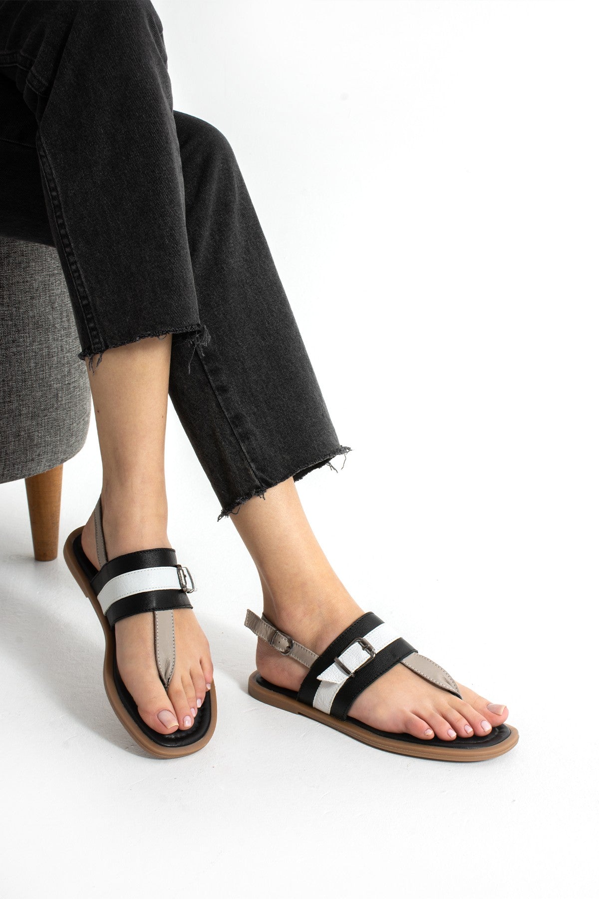 Kadın Hakiki Deri Bodrum Sandalet Gerçek Deri 1.Kalite Plaj Günlük Ergonomik Bodrum Sandalet