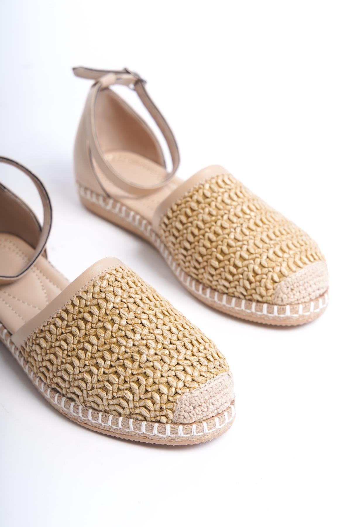 Bej Kadın Hasır Espadril