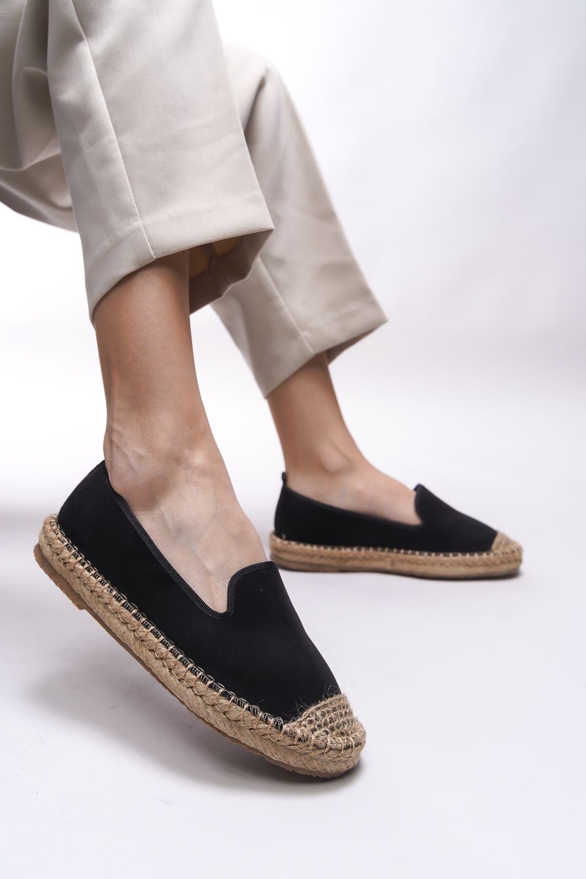 Kadın Hasır Taban Espadril Rahat ve Ergonomik Ayakkabı