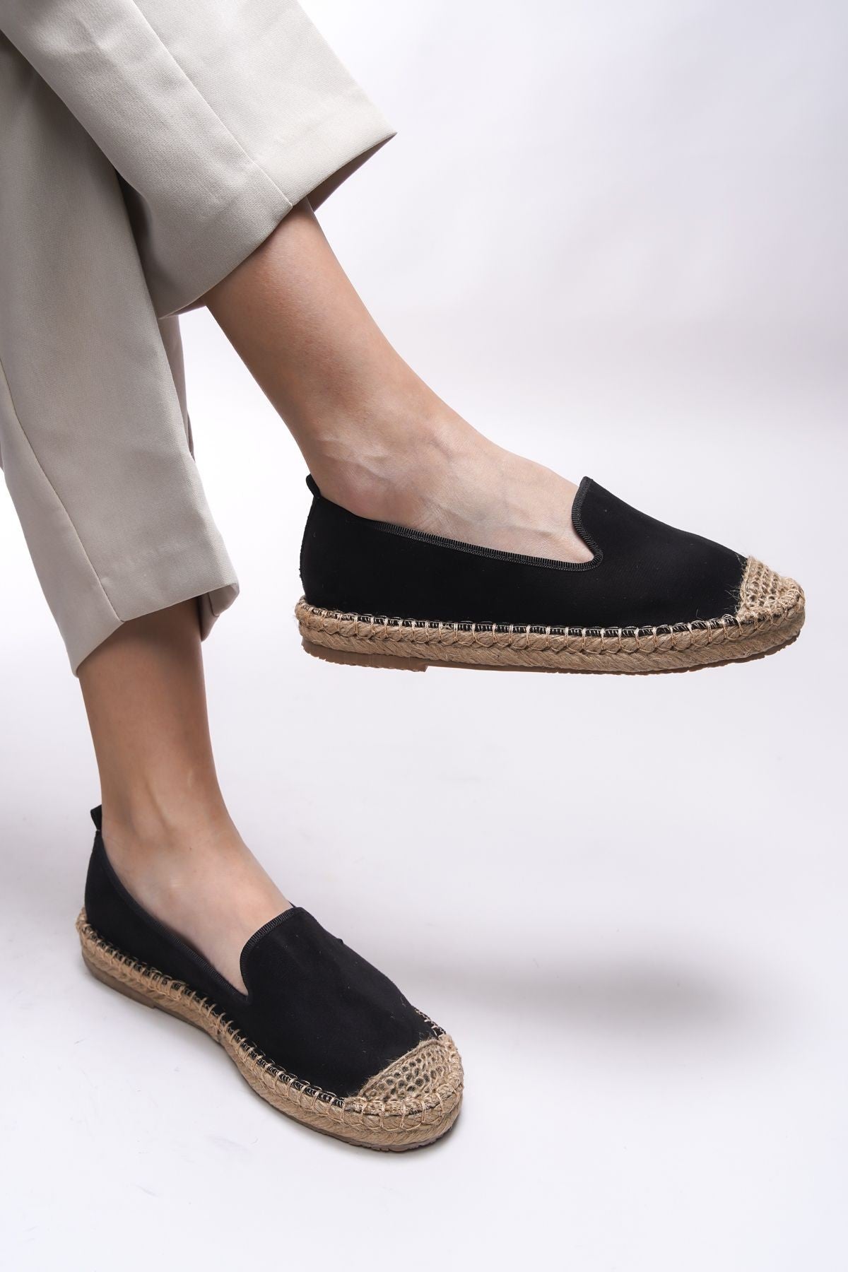 Kadın Hasır Taban Espadril Rahat ve Ergonomik Ayakkabı