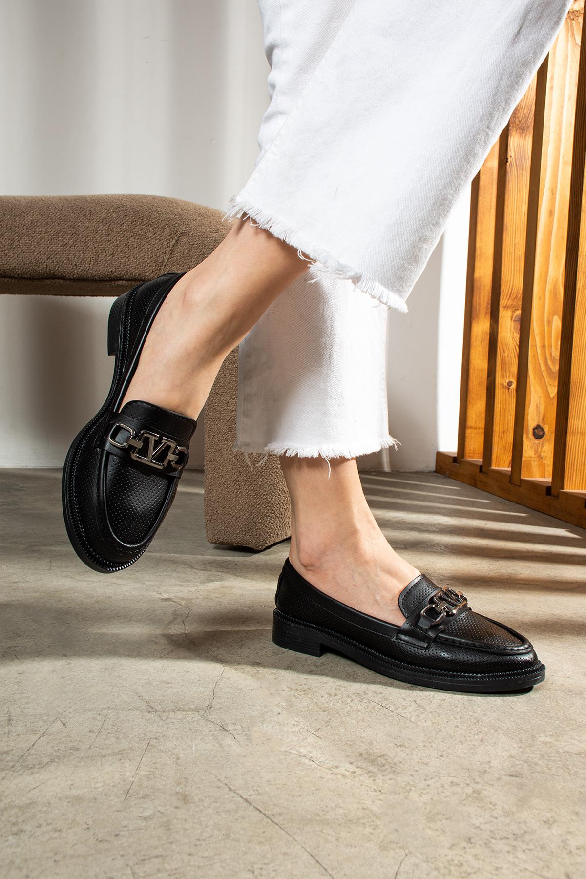 Kadın Loafer v Toka Günlük Rahat Ergonomik Ayakkabı