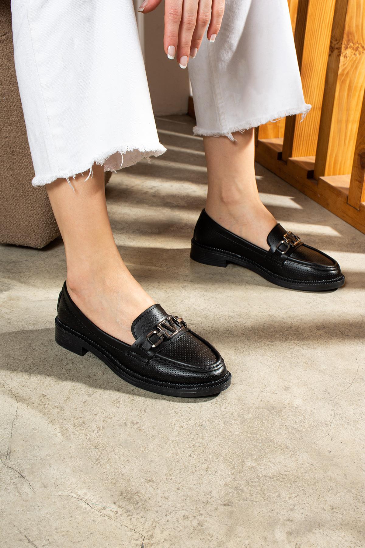 Kadın Loafer v Toka Günlük Rahat Ergonomik Ayakkabı