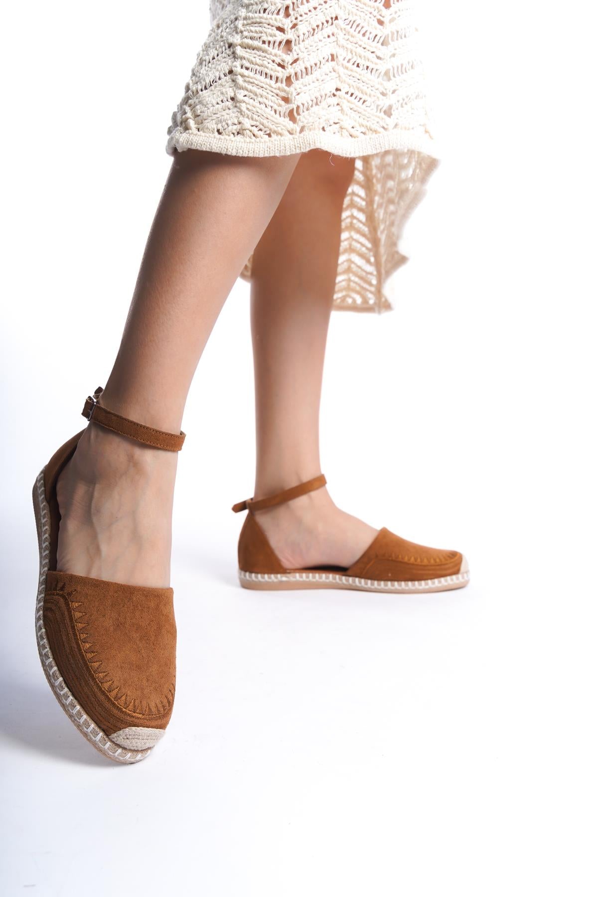 Taba Kadın Nakışlı Espadril Hasır Taban Etnik
