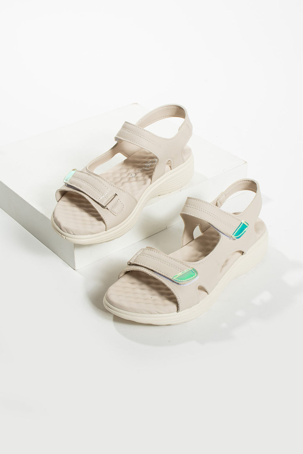 Bej Kadın Rahat Anatomik Comfort Ergonomik Sandalet