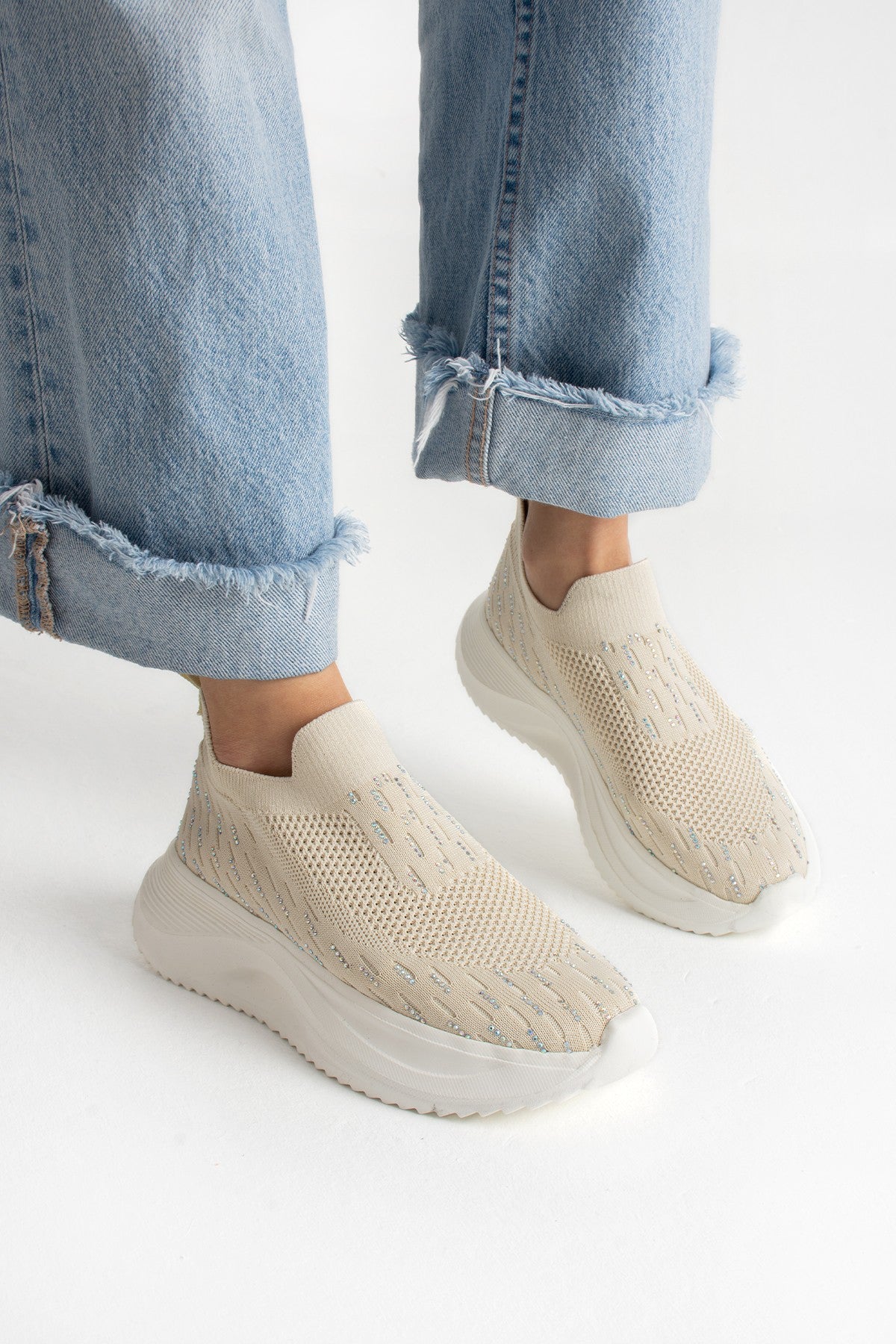 Kadın Spor Ayakakbı Slip On Sneaker Yüksek Rahat Ergonomik