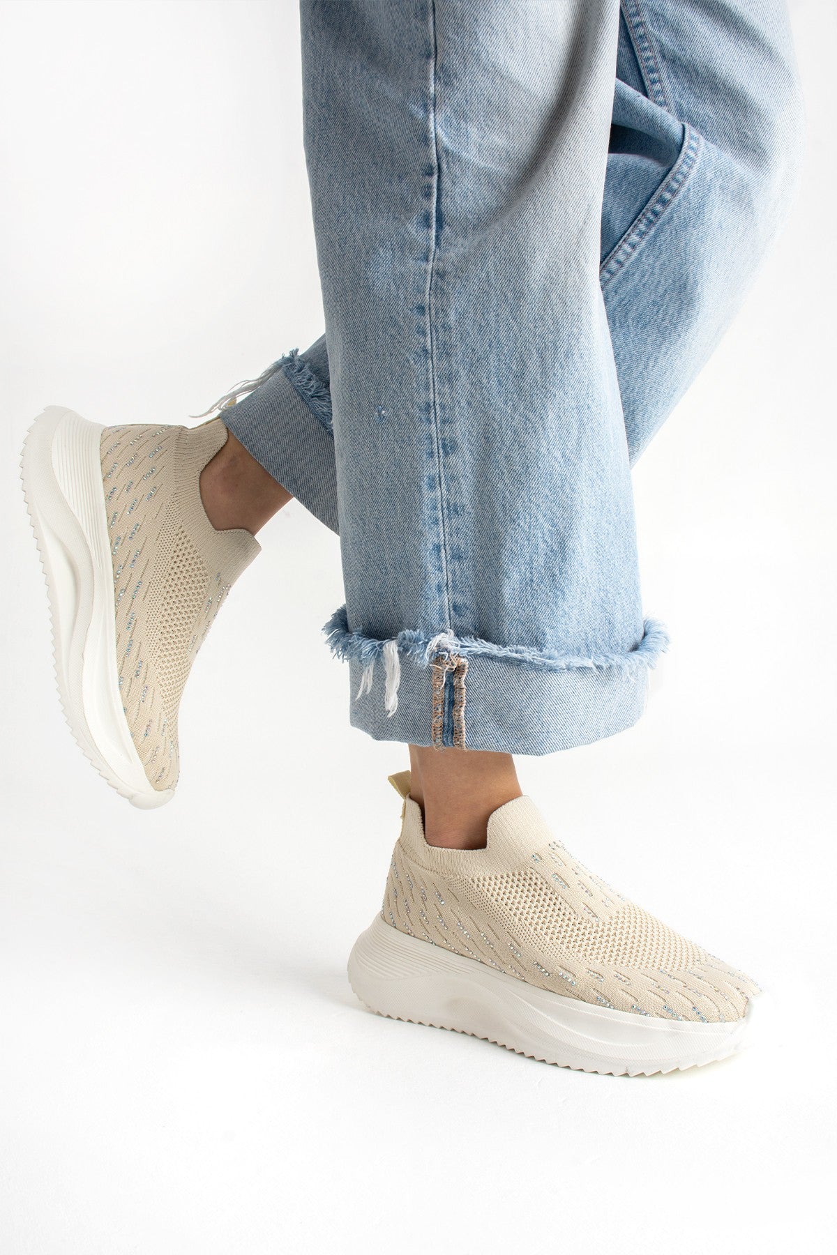 Kadın Spor Ayakakbı Slip On Sneaker Yüksek Rahat Ergonomik