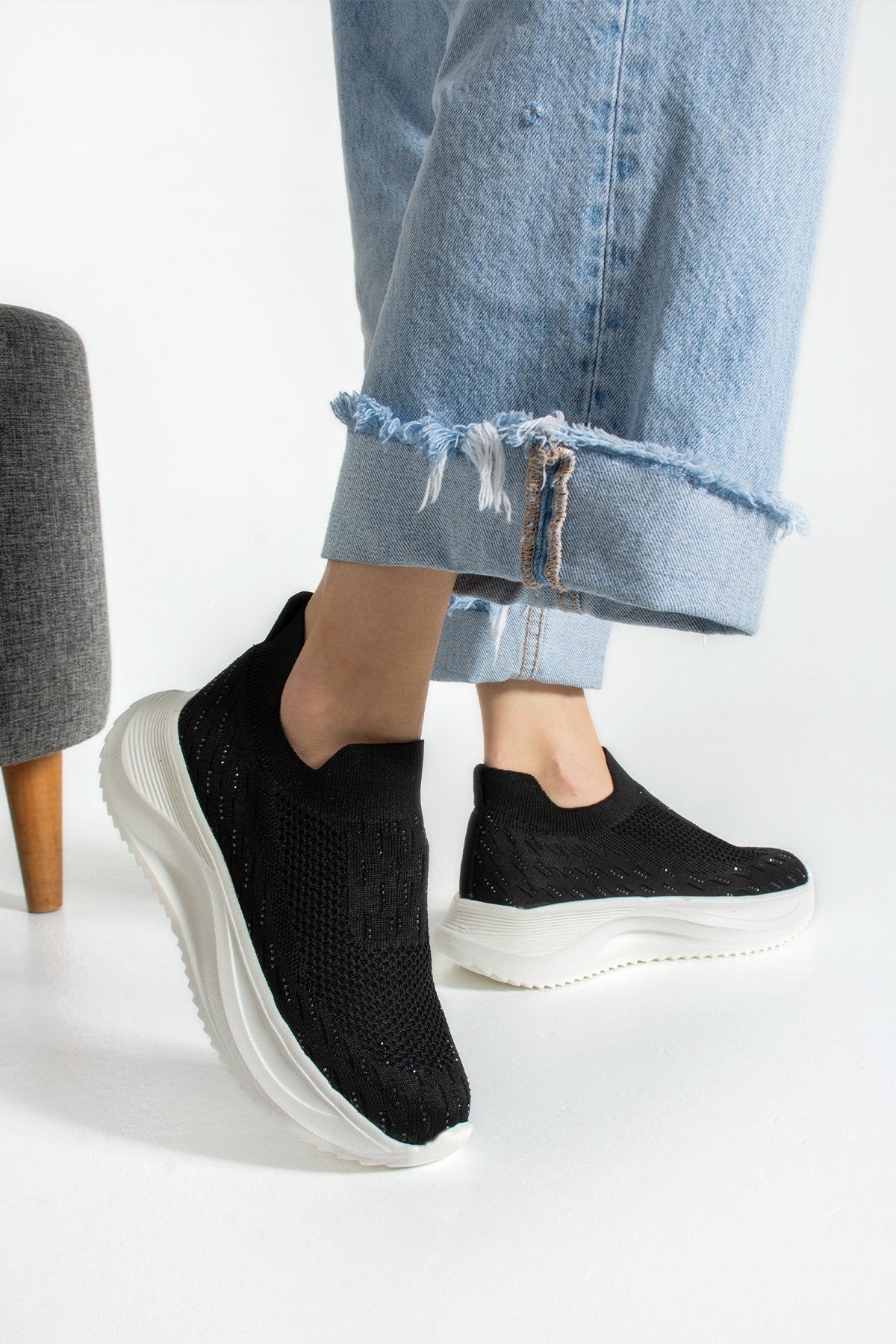 Kadın Spor Ayakakbı Slip On Sneaker Yüksek Rahat Ergonomik