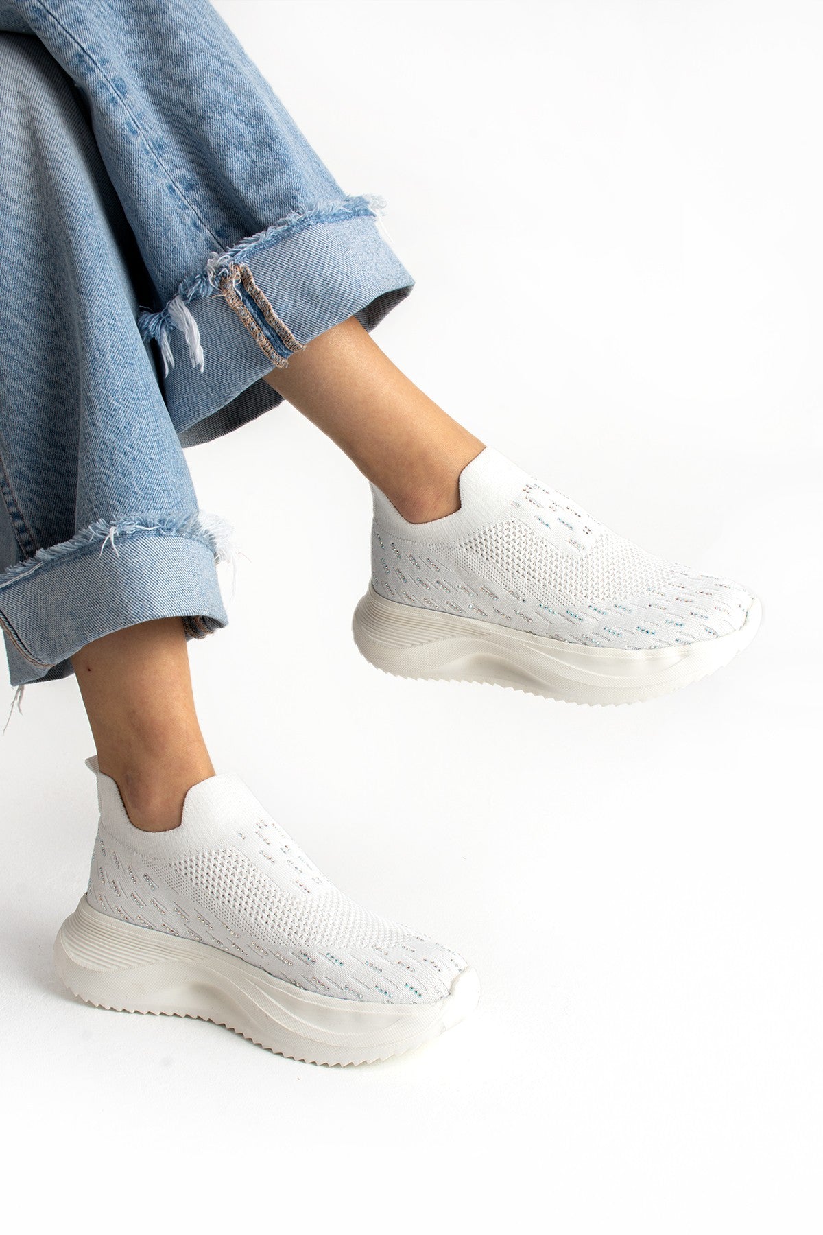 Kadın Spor Ayakakbı Slip On Sneaker Yüksek Rahat Ergonomik