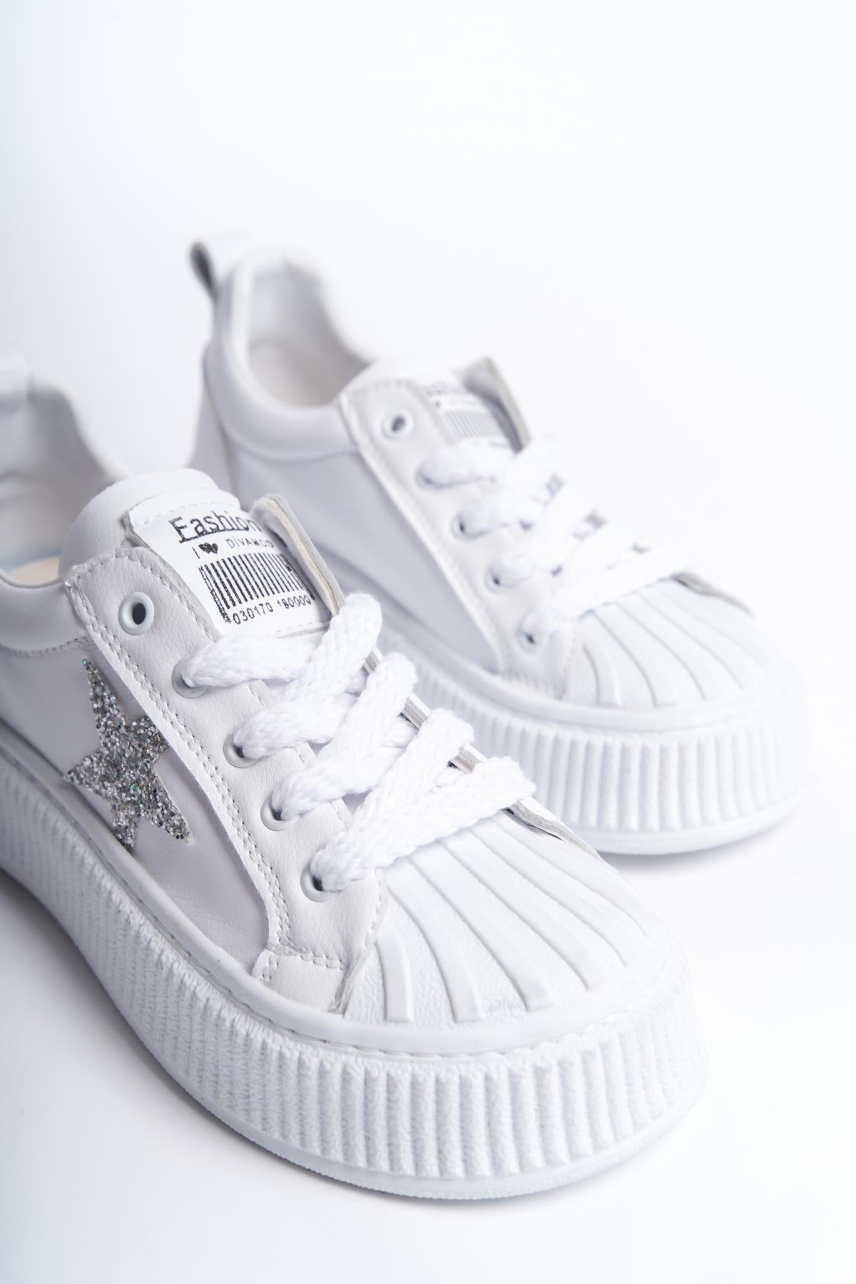 Beyaz Kadın Spor Ayakakbı Sneaker Yüksek Rahat Ergonomik