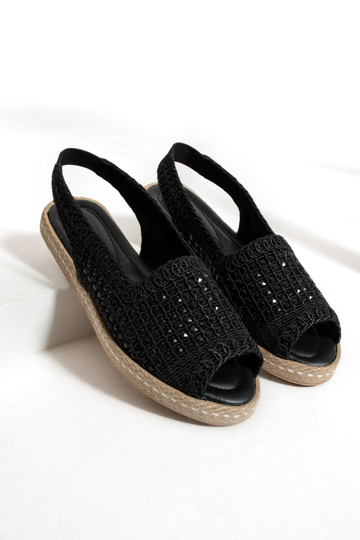 Kadın Taşlı Espadril Ayakkabı Rahat ve Ergonomik