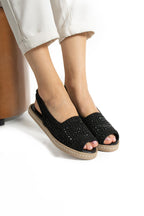 Kadın Taşlı Espadril Ayakkabı Rahat ve Ergonomik