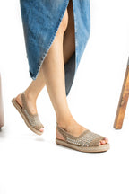Kadın Taşlı Espadril Ayakkabı Rahat ve Ergonomik