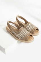 Kadın Taşlı Espadril Ayakkabı Rahat ve Ergonomik