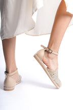 Kadın Taşlı Espadril Rahat Ergonomik