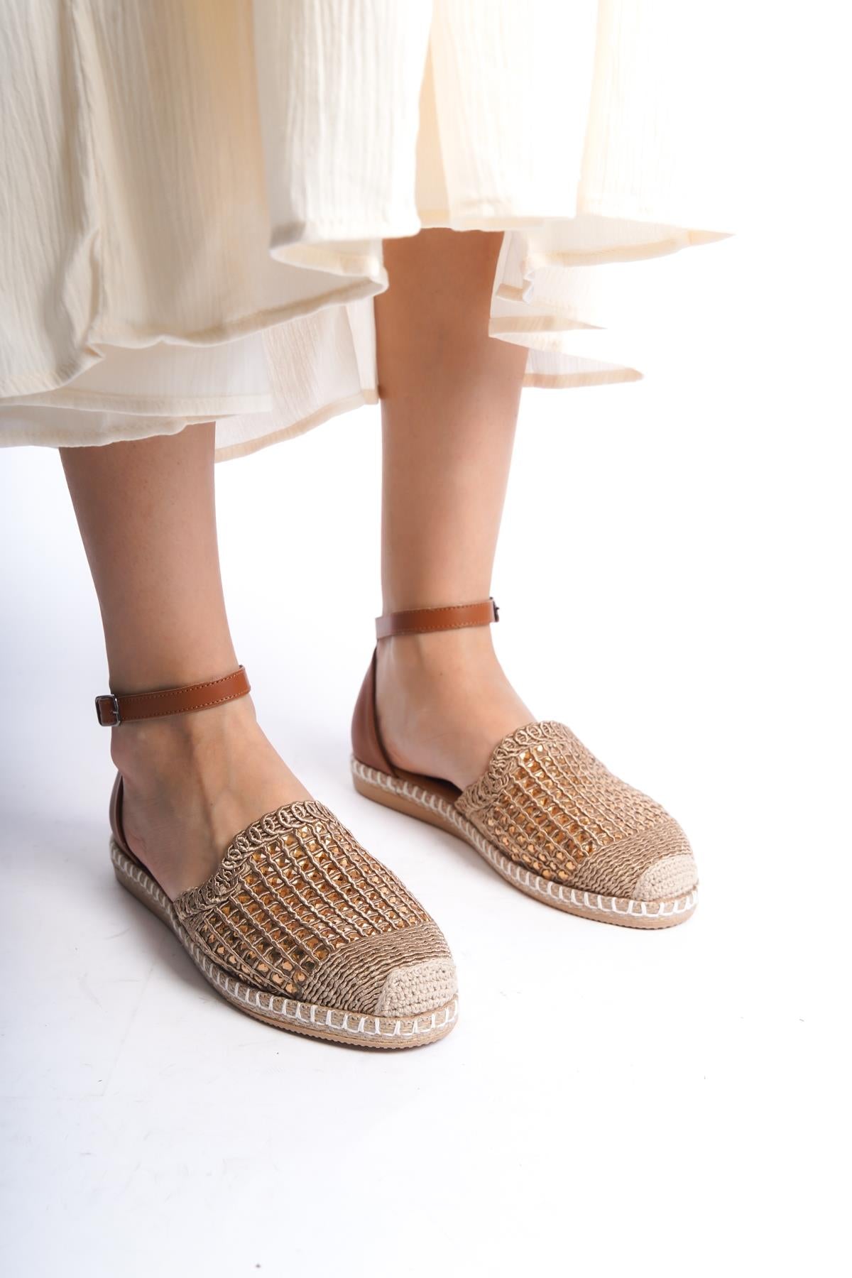 Kadın Taşlı Espadril Rahat Ergonomik