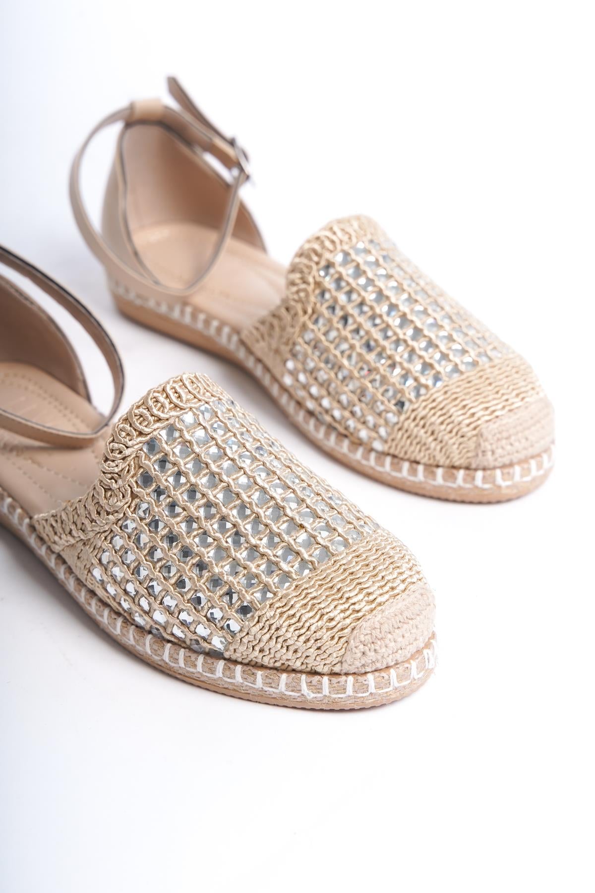 Kadın Taşlı Espadril Rahat Ergonomik