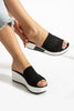 Siyah Dolgu Topuk Terlik Rahat Comfort (6cm)