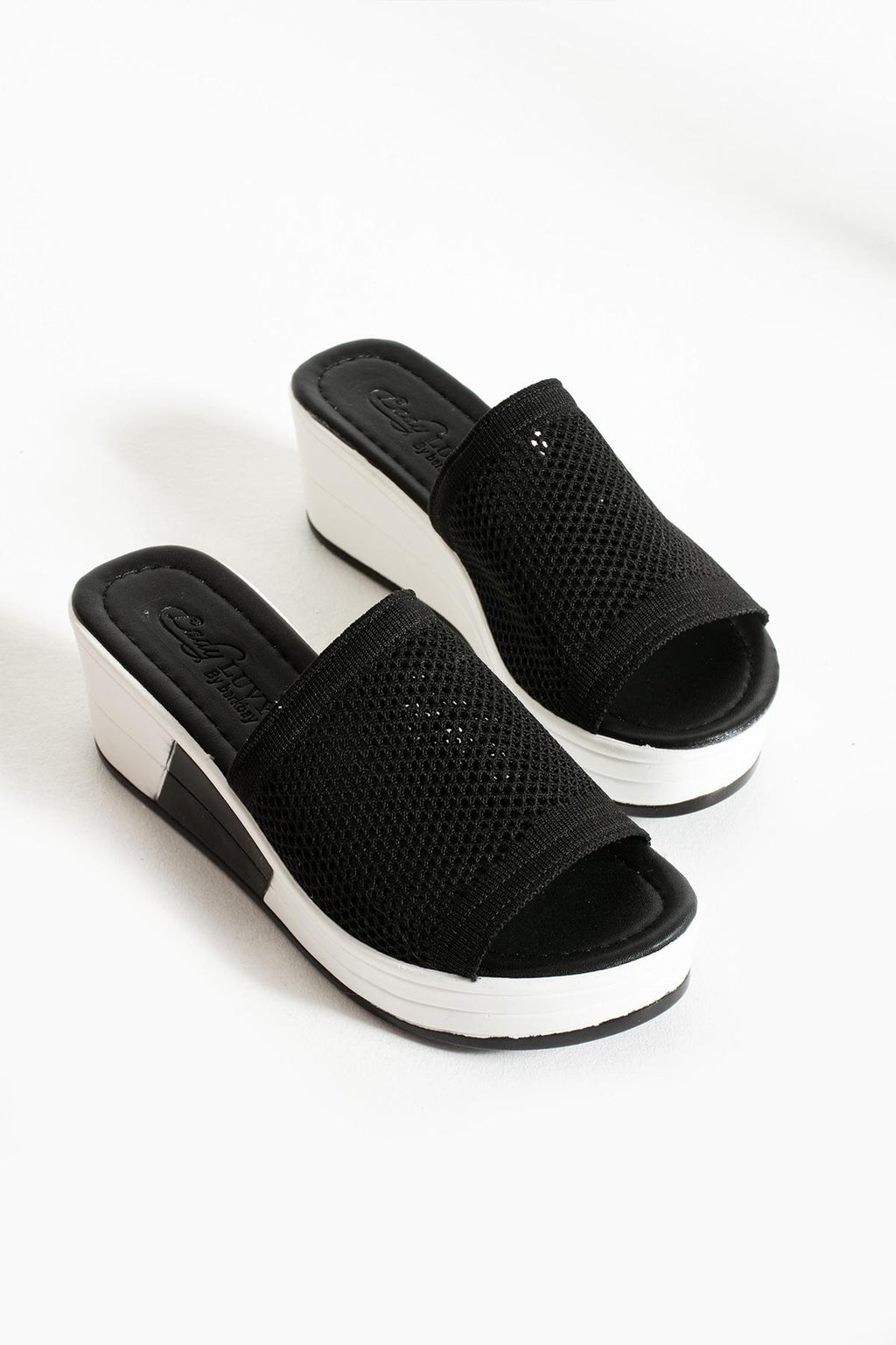 Siyah Dolgu Topuk Terlik Rahat Comfort (6cm)