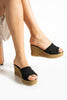 Siyah Dolgu Topuk Terlik Rahat Comfort (8cm)