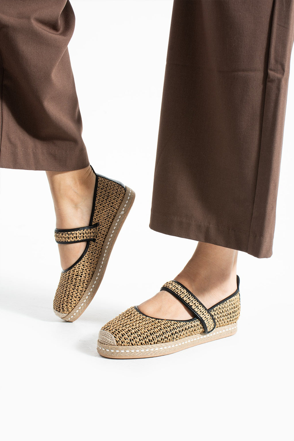 Siyah Kadın Hasır Espadril Comfort Yumuşak Taban Ergonomik Rahat
