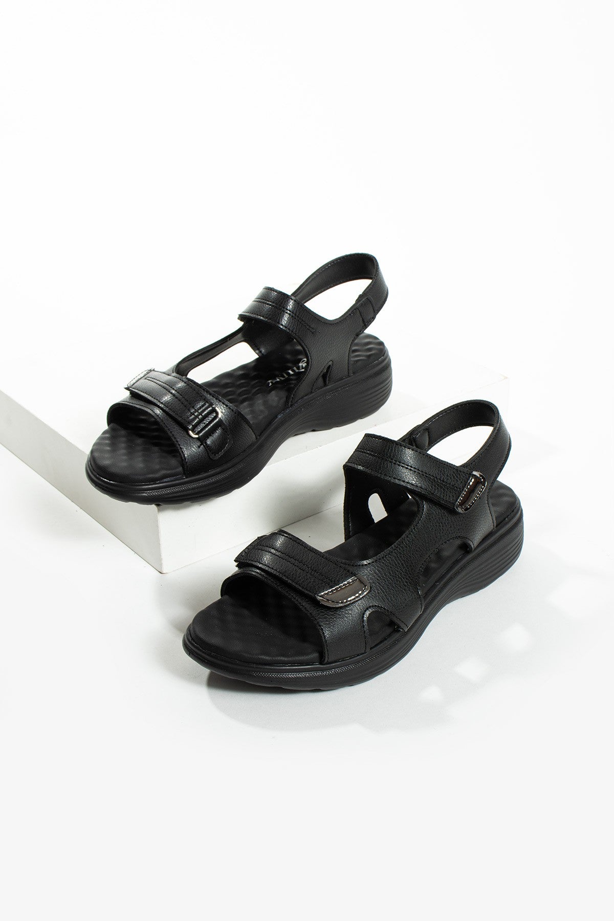 Siyah Kadın Rahat Anatomik Comfort Ergonomik Sandalet