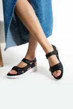 Siyah Kadın Rahat Anatomik Comfort Ergonomik Sandalet
