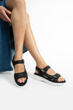 Siyah Kadın Rahat Anatomik Comfort Ergonomik Sandalet