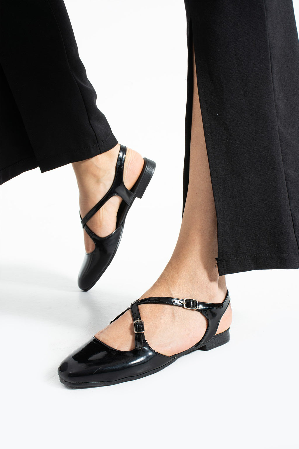 Siyah Tokalı Kadın Rahat Comfort Ergonomik Babet