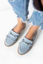 Turkuaz Kadın Loafer Püsküllü Günlük Rahat Ergonomik Ayakkabı