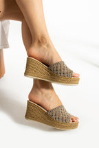 Vizon Dolgu Topuk Terlik Rahat Comfort (8cm)