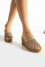 Vizon Dolgu Topuk Terlik Rahat Comfort (8cm)